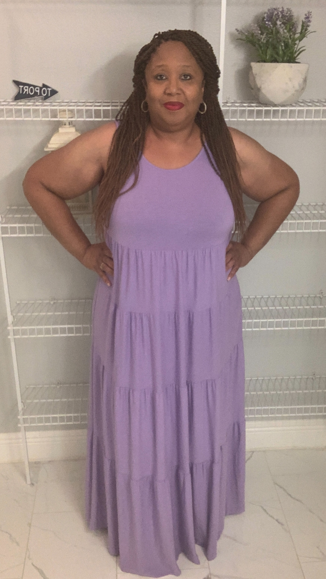 Plus Size Lavender Tiered Maxi Dress