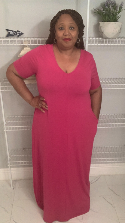 Plus Size Magenta Maxi Dress