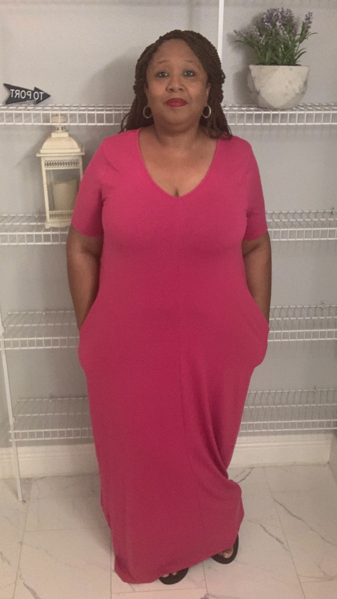 Plus Size Magenta Maxi Dress