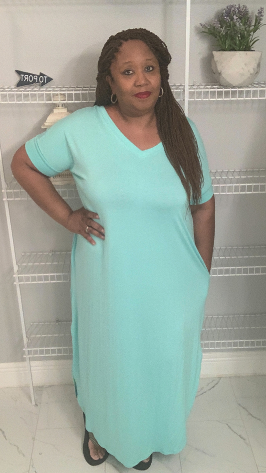 Brittney Plus Size  Mint Maxi Dress