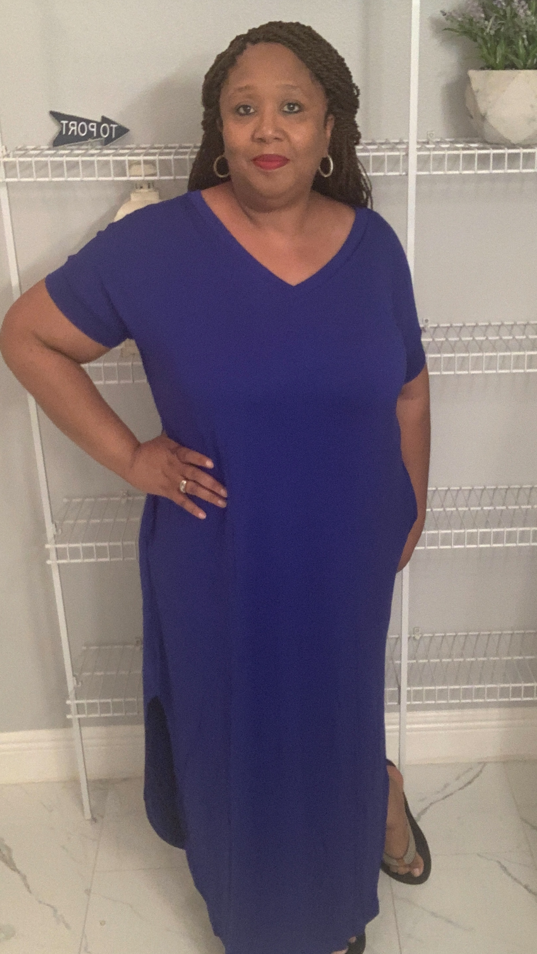 Brittney Plus Size Blue Maxi Dress