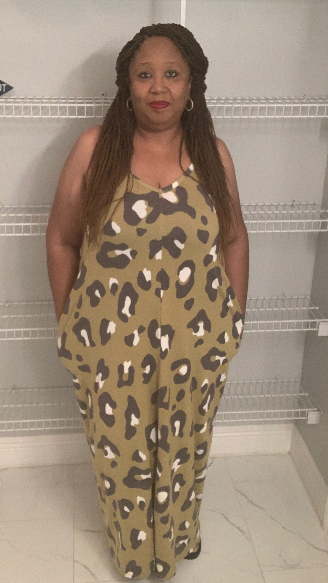 Plus Size Olive Leopard T-Shirt Dress