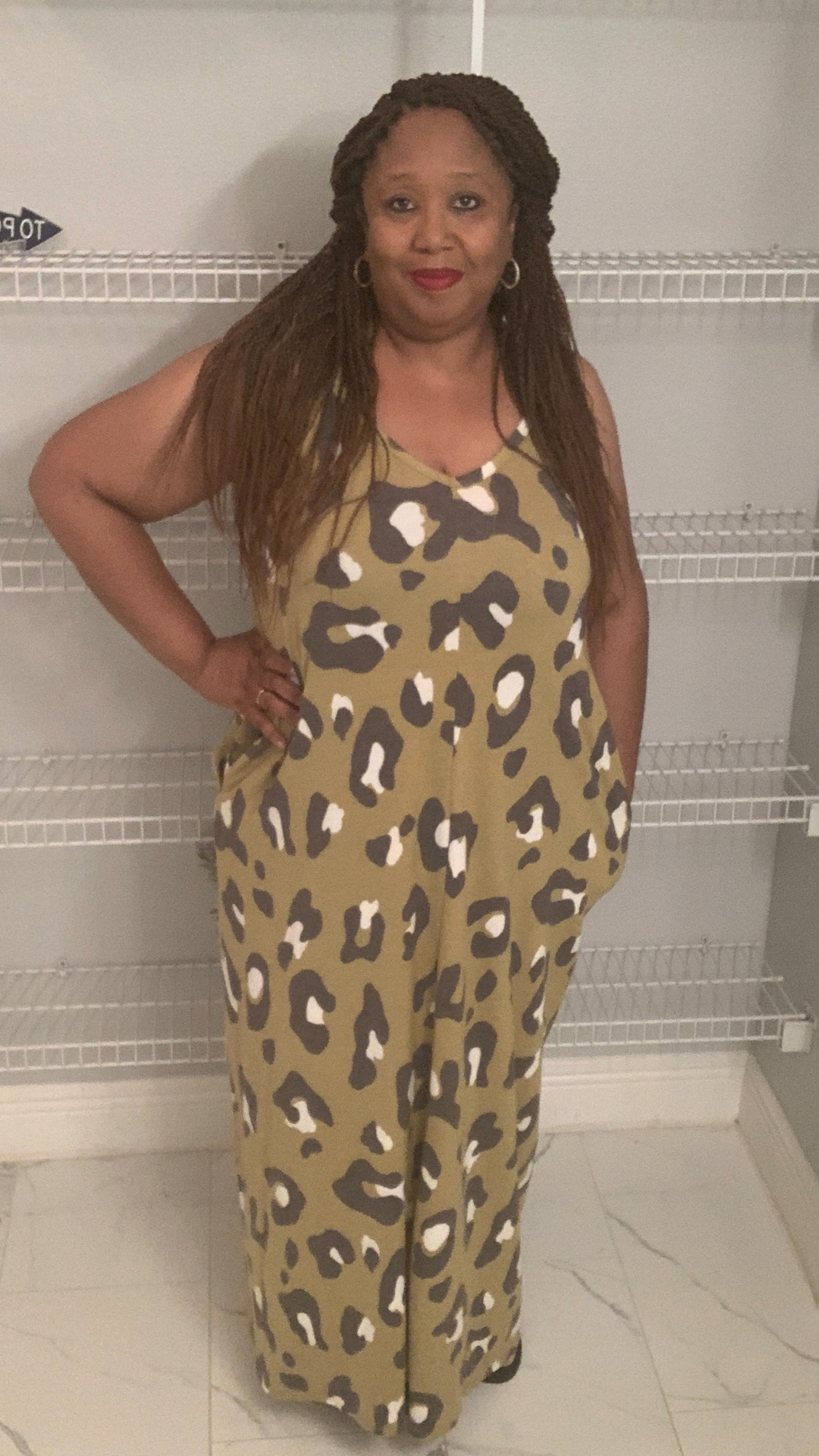 Plus Size Olive Leopard T-Shirt Dress