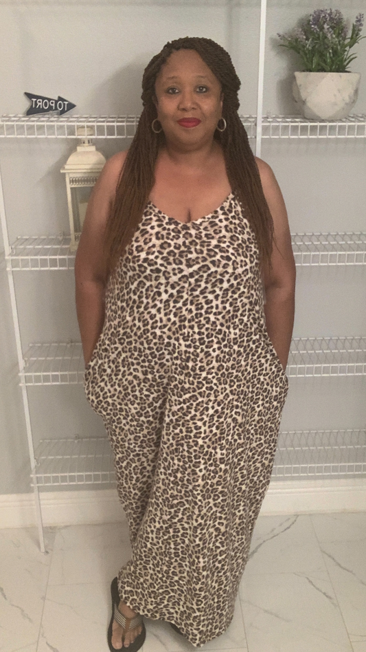 Plus Size Leopard T-Shirt Dress